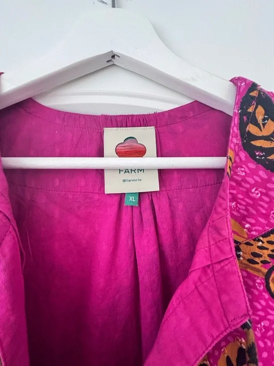 FARM Rio Pink Multicolor Long Sleeve Tiered Mini Dress - Picture 4 of 8